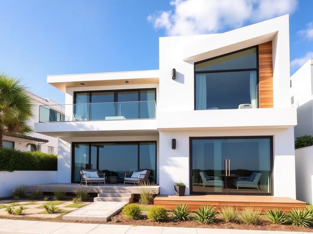 Casa contemporânea à beira-mar